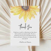 黄色フローラひまわり赤ちゃんシャワー サンキューカード
