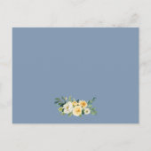 黄色フローラダスティブルー結婚ズの挿入カード ポストカード (裏面)