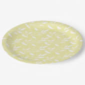 黄色フローラデザインパーティー供給プレート ペーパープレート (アングル)