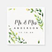 黄色フローラナプキン花春の結婚式夏 スタンダードカクテルナプキン (正面)