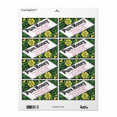 黄色フローラハニージャーパーソナライズされた製品 ラベル (フルシート)