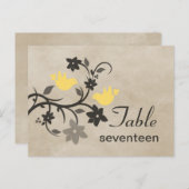 黄色フローララブバード表番号葉書 ポストカード (正面/裏面)