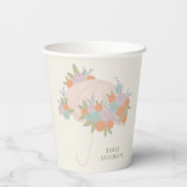 黄色フローラ傘カラフル赤ちゃんシャワー 紙コップ (裏面)