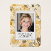 黄色フローラ写真葬儀記念詩カード (正面)