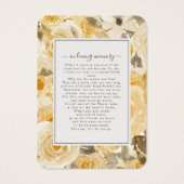 黄色フローラ写真葬儀記念詩カード (裏面)