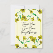 黄色フローラ水結婚色 サンキューカード (正面)