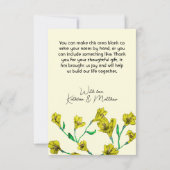 黄色フローラ水結婚色 サンキューカード (裏面)