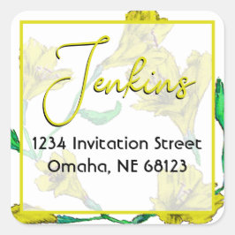 黄色フローラ水結婚色 スクエアシール