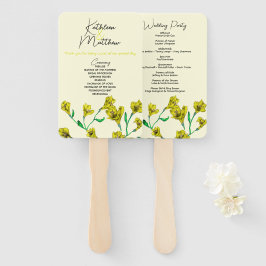 黄色フローラ水結婚色 ハンドファン