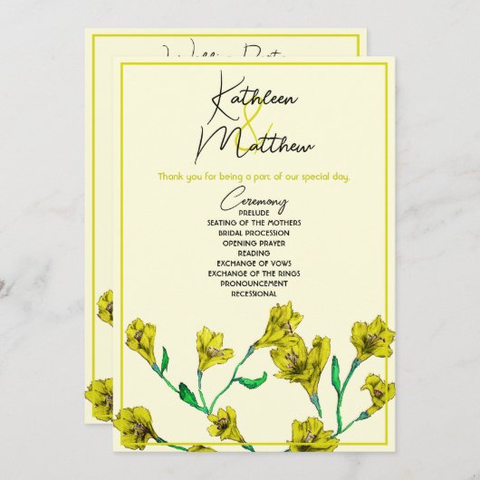 黄色フローラ水結婚色 プログラム (正面/裏面)