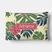 黄色フローラ熱帯性 アクセサリーポーチ (正面)