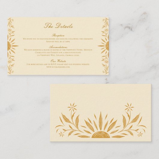 黄色フローラ結婚サンシャインのエンクロージャカード エンクロージャーカード (正面/裏面)