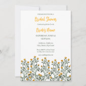 黄色フローラ花嫁シャワー招待状 招待状 (正面)