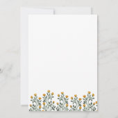 黄色フローラ花嫁シャワー招待状 招待状 (裏面)