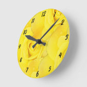 黄色フローラ花抽象芸術バラパタモダンーン ラウンド壁時計 (傾斜)