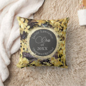 黄色フローラ輝きパーソナライズされた卒業 クッション (ブランケット)