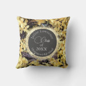 黄色フローラ輝きパーソナライズされた卒業 クッション (裏面)