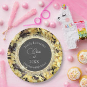 黄色フローラ輝きパーソナライズされた卒業 ペーパープレート (パーティー)