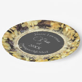 黄色フローラ輝きパーソナライズされた卒業 ペーパープレート (アングル)