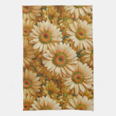 黄色フローラ黄色ひまわり黄色デイジー キッチンタオル (縦)