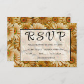 黄色フローラ黄色ひまわり黄色デイジー 出欠カード (正面/裏面)