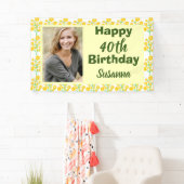 黄色フローラ40th誕生日の写真 横断幕 (インサイチュ)