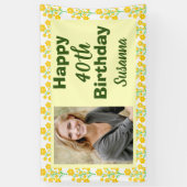 黄色フローラ40th誕生日の写真 横断幕 (縦)