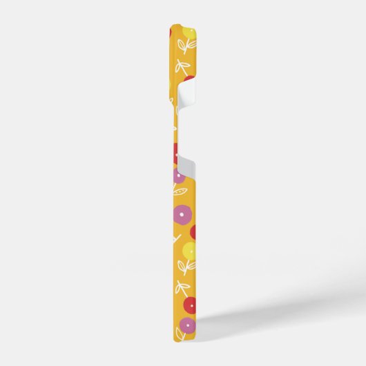 黄色フローラDitsy iPhoneケース (左側面)