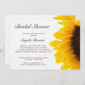黄色ブラウンのヒマワリのブライダルシャワーの招待状 招待状 (正面/裏面)