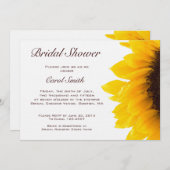 黄色ブラウンのヒマワリのブライダルシャワーの招待状 招待状 (正面/裏面)