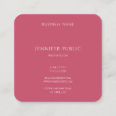 黄色ブラウンの赤い傾向はモダンなミニマリストを着色します スクエア名刺 (裏面)