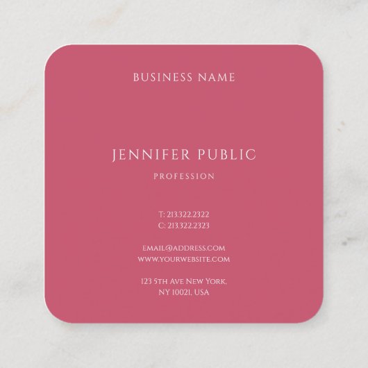 黄色ブラウンの赤い傾向はモダンなミニマリストを着色します スクエア名刺 (裏面)