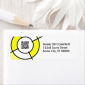 黄色ブルズアイQRコード ラベル (インサイチュ)