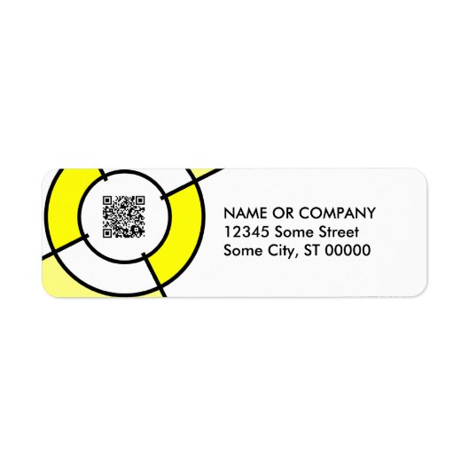 黄色ブルズアイQRコード ラベル (正面)