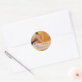 黄色プルメリアの花結婚のステッカー ラウンドシール (封筒)