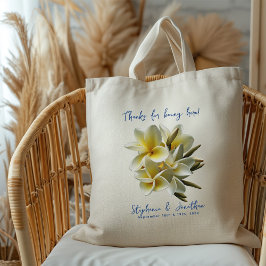 黄色プルメリアの花結婚の歓迎 トートバッグ