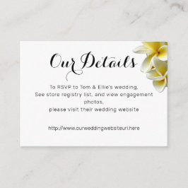 黄色プルメリア結婚花詳細 エンクロージャーカード