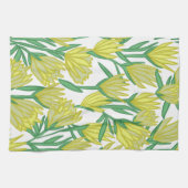 黄色プロテアの花 キッチン タオル (横)