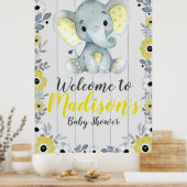 黄色ベビー象のポスター記号 ポスター (キッチン)