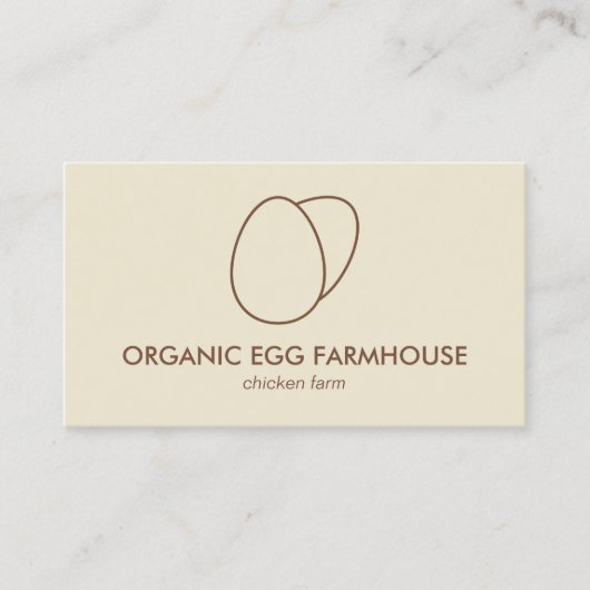 黄色ベージュのファームハウス鶏卵 名刺 (正面)