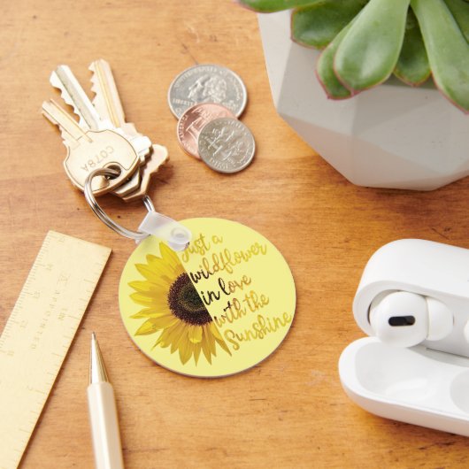 黄色ボタンのキーチェーン(引用文付) キーホルダー (デスク)