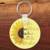 黄色ボタンのキーチェーン(引用文付) キーホルダー (正面)