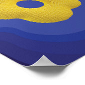 黄色ポップ・アートのの花のポスター ポスター (角)