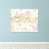 黄色マスタードのウィグルラインと曇りオレンジ キャンバスプリント (インサイチュ (ウッドフロア))