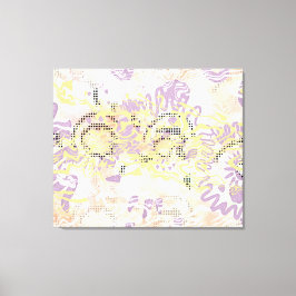 黄色マスタードのウィグルラインと曇りオレンジ キャンバスプリント