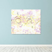 黄色マスタードのウィグルラインと曇りオレンジ キャンバスプリント (インサイチュ (ウッドフロア))