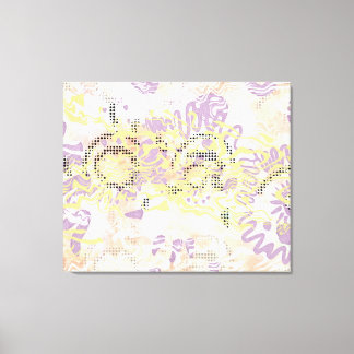 黄色マスタードのウィグルラインと曇りオレンジ キャンバスプリント