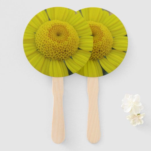 黄色マルグエかわいらしライト ハンドファン (正面&裏面)