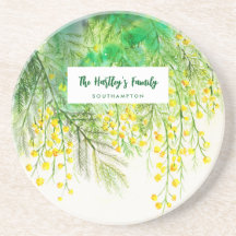 黄色ミモサフローラ水絵を描色