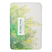 黄色ミモサフローラ水絵を描色 バスマット (正面縦)